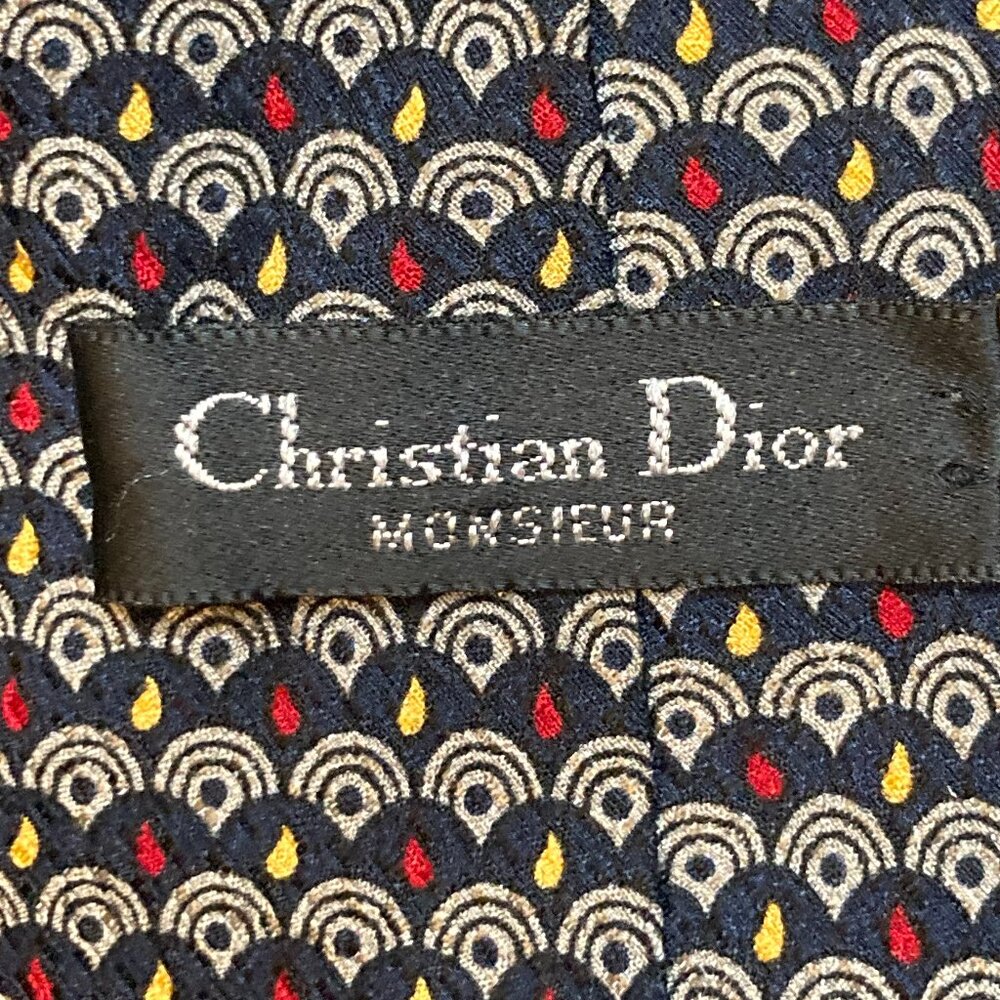Vintage Christian Dior Tie - 1970s Monsieur Collection - Handmade Imported Silk